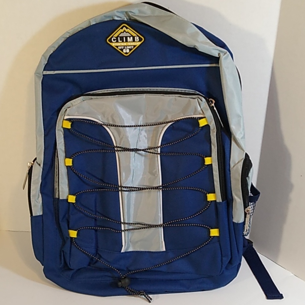 Boy's School Backpack New Blue & Gray 17"